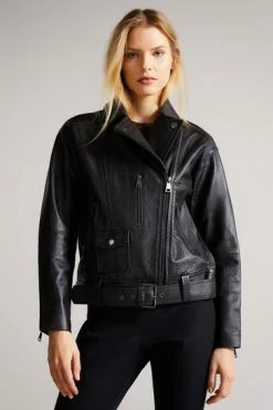 Ted Baker Oversized Tiano Black Biker Jacket -Tedbaker Sales 2024 unnamed file 2849