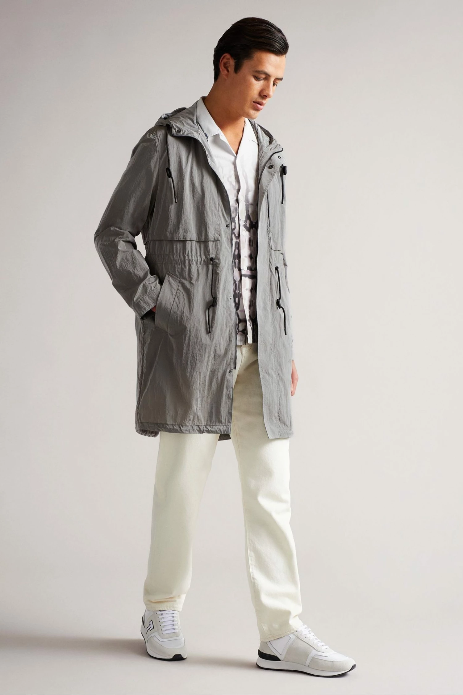 Ted Baker Grey Atrim Lightweight Parka Jacket 3 Ted Baker Grey Atrim Lightweight Parka Jacket