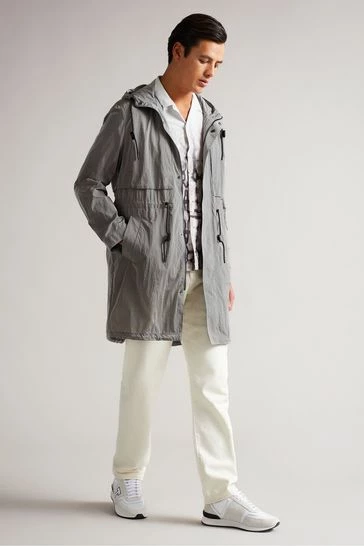 Ted Baker Grey Atrim Lightweight Parka Jacket 8 Ted Baker Grey Atrim Lightweight Parka Jacket - Image 6