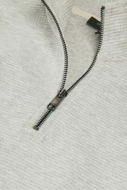 Ted Baker Beechen Grey Marl Long Sleeve Waffle Textured Half Zip Jumper -Tedbaker Sales 2024 unnamed file 2882