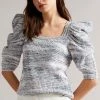 Ted Baker Aspel White Cotton Sleeve Detailed Knit Jumper -Tedbaker Sales 2024 unnamed file 2884