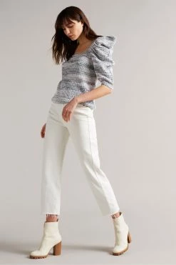 Ted Baker Aspel White Cotton Sleeve Detailed Knit Jumper -Tedbaker Sales 2024 unnamed file 2886