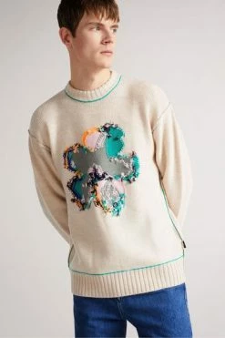 Ted Baker Natural Saltair Flower Graphic Crew Neck Jumper -Tedbaker Sales 2024 unnamed file 2895