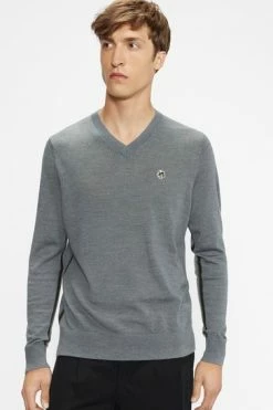 Ted Baker Kenton Core V-Neck Jumper Grey -Tedbaker Sales 2024 unnamed file 2945