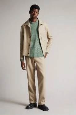 Ted Baker Green Brokhol Mixed Stitch Crew Neck Jumper -Tedbaker Sales 2024 unnamed file 2958