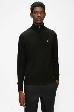 Ted Baker Black Tooting Ls Core Half Zip