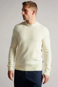 Ted Baker Ecru Chaplin Cashmere Crew Neck Jumper -Tedbaker Sales 2024 unnamed file 3096