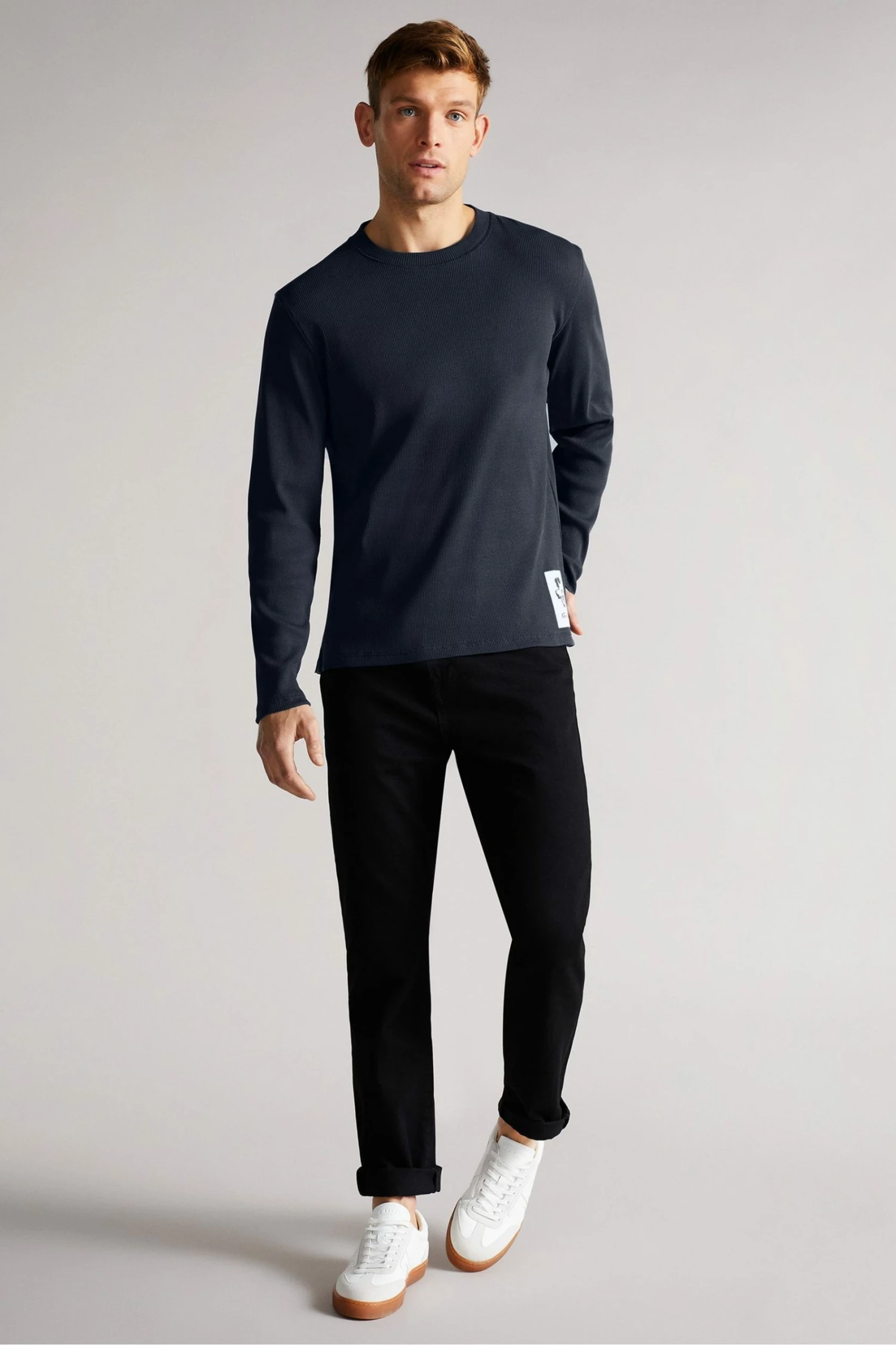 Ted Baker Navy Blue Hertfod Long Sleeved Ribbed Top 5 Ted Baker Navy Blue Hertfod Long Sleeved Ribbed Top - Image 3