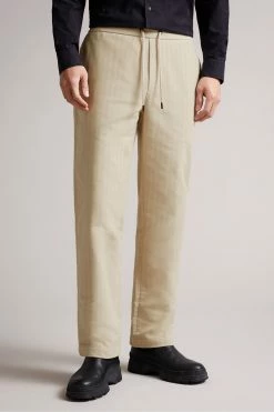 Ted Baker Natural Roydon Leyden Fit Herringbone Trousers -Tedbaker Sales 2024 unnamed file 3198