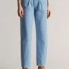 Ted Baker Blue Zandin Lt-Wash Barrel Leg With Front Yoke And Pleat Detail Trousers -Tedbaker Sales 2024 unnamed file 3220