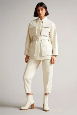 Ted Baker Vinala Ivory Cream Barrel Leg Vinyl Trousers -Tedbaker Sales 2024 unnamed file 3320