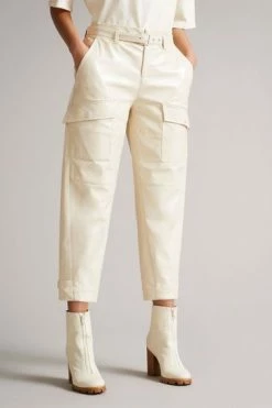 Ted Baker Vinala Ivory Cream Barrel Leg Vinyl Trousers -Tedbaker Sales 2024 unnamed file 3322