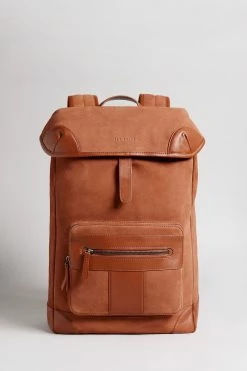 Ted Baker Tyson Dark Orange Suede T Backpack
