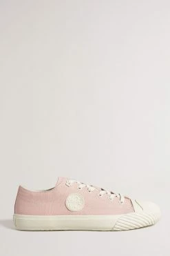 Ted Baker Womens Pink Tayni Canvas Low-Top Trainers