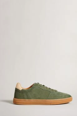 Ted Baker Barkerr Khaki Green Cupsole Suede Sneakers