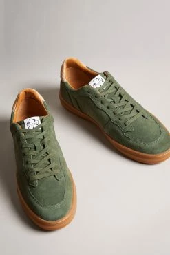 Ted Baker Barkerr Khaki Green Cupsole Suede Sneakers -Tedbaker Sales 2024 unnamed file 3474