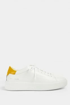 Ted Baker Yellow Yinka Leather Platform Trainers