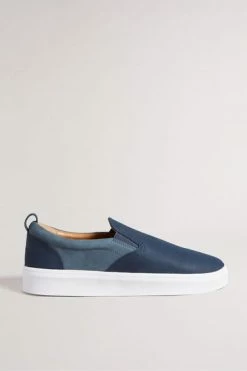 Ted Baker Simmon Navy Blue Nubuck Casual Elastic Sneakers -Tedbaker Sales 2024 unnamed file 3492