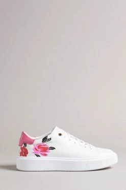 Ted Baker White Daffina Bolt On Platform Trainers