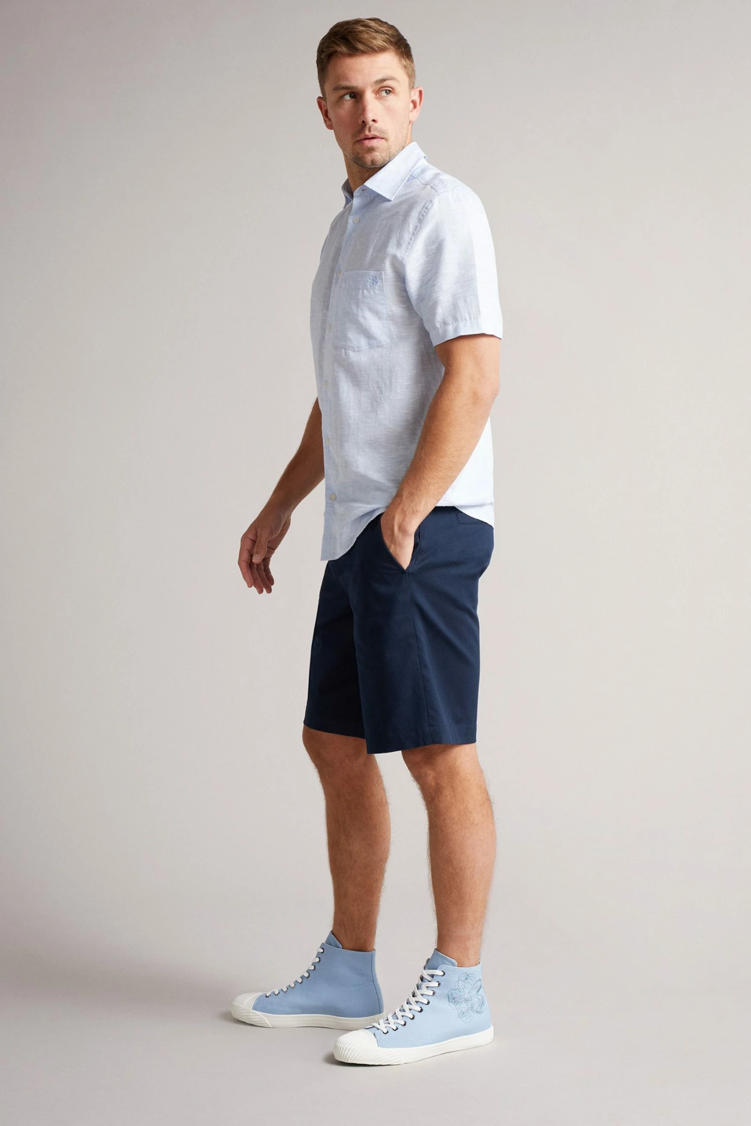 Ted Baker Rannip Blue Magnolia Embroidered High-Top Sneakers 6 Ted Baker Rannip Blue Magnolia Embroidered High-Top Sneakers - Image 4