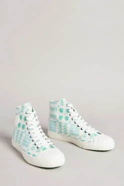Ted Baker Rranip White Printed Canvas High-Top Sneakers -Tedbaker Sales 2024 unnamed file 3684