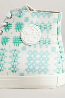 Ted Baker Rranip White Printed Canvas High-Top Sneakers -Tedbaker Sales 2024 unnamed file 3685
