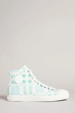 Ted Baker Rranip White Printed Canvas High-Top Sneakers -Tedbaker Sales 2024 unnamed file 3687