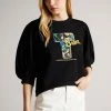 Ted Baker Falici Black Large Sleeve Sweatshirt With T Graphic -Tedbaker Sales 2024 unnamed file 3751
