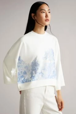 Ted Baker Saina White Cropped Sweatshirt
