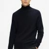 Ted Baker Blue Hansan Textured Crew Neck Sweater -Tedbaker Sales 2024 unnamed file 3770