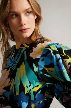 Ted Baker Ragnila Black Large Sleeve Sweat Top -Tedbaker Sales 2024 unnamed file 3785