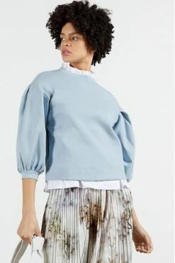 Ted Baker Blue Irissa Puff Sleeve Sweater -Tedbaker Sales 2024 unnamed file 3881