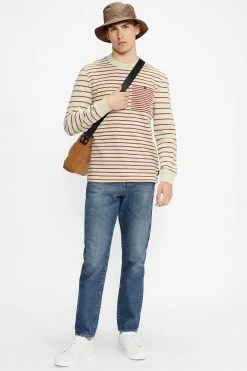 Ted Baker White Koncall Striped Lightweight Sweat Top -Tedbaker Sales 2024 unnamed file 3909