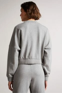 Ted Baker Ttracie Grey Cropped Jersey Sweatshirt -Tedbaker Sales 2024 unnamed file 3938