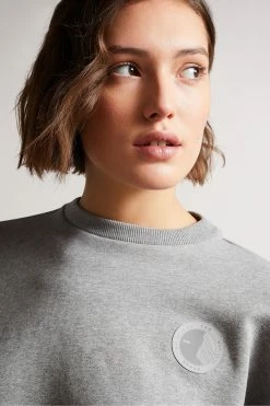 Ted Baker Ttracie Grey Cropped Jersey Sweatshirt -Tedbaker Sales 2024 unnamed file 3939