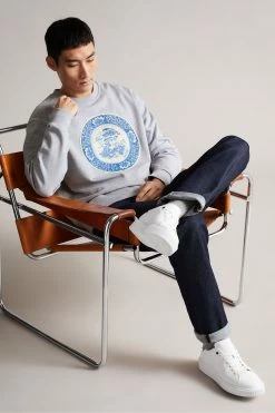 Ted Baker Elbe Grey-Marl Relaxed Fit Graphic Sweatshirt -Tedbaker Sales 2024 unnamed file 3962