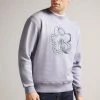 Ted Baker Mens Purple Carick Long Sleeved Embroidered Flower Sweatshirt -Tedbaker Sales 2024 unnamed file 3966