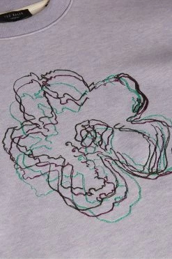 Ted Baker Mens Purple Carick Long Sleeved Embroidered Flower Sweatshirt -Tedbaker Sales 2024 unnamed file 3970