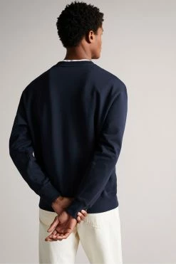 Ted Baker Leswin Navy Blue Relaxed Fit Magnolia Sweatshirt -Tedbaker Sales 2024 unnamed file 3974