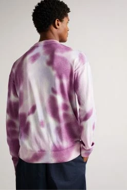 Ted Baker Mens Purple Wardour Spray Dyed Crew Neck Sweatshirt -Tedbaker Sales 2024 unnamed file 3978