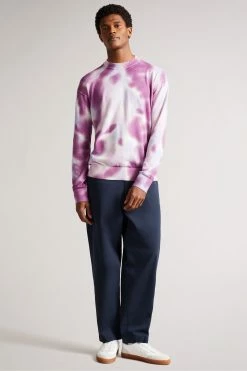 Ted Baker Mens Purple Wardour Spray Dyed Crew Neck Sweatshirt -Tedbaker Sales 2024 unnamed file 3980
