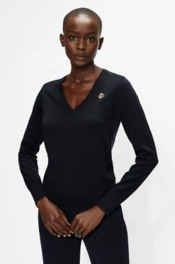 Ted Baker Blue Abiygal Merino Edit V-Neck Sweat Top -Tedbaker Sales 2024 unnamed file 3988