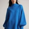 Ted Baker Rruuby Oversized Blue Funnel Neck Sweater -Tedbaker Sales 2024 unnamed file 3989