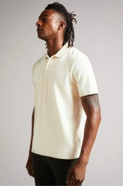 Ted Baker Kelty Natural Short Sleeve Heavy Twill Polo Shirt -Tedbaker Sales 2024 unnamed file 4021