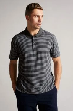 Ted Baker Grey-Marl Ravens Ss Striped Pique Polo Shirt -Tedbaker Sales 2024 unnamed file 4037