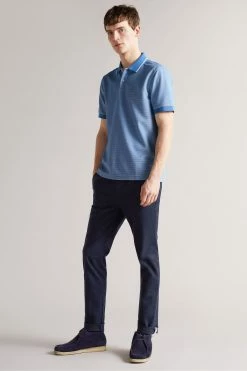 Ted Baker Ellerby Blue Short Sleeve Striped Polo Shirt -Tedbaker Sales 2024 unnamed file 4098