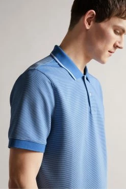 Ted Baker Ellerby Blue Short Sleeve Striped Polo Shirt -Tedbaker Sales 2024 unnamed file 4099