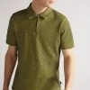 Ted Baker Green Backley Short Sleeve Textured Zip Polo Shirt -Tedbaker Sales 2024 unnamed file 4126