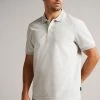 Ted Baker Ellerby Grey Marl Short Sleeve Striped Polo Shirt -Tedbaker Sales 2024 unnamed file 4134