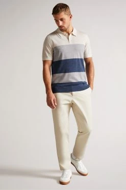 Ted Baker Cove Ecru White Multi Striped Merino Polo Shirt -Tedbaker Sales 2024 unnamed file 4160